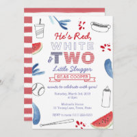 Little Slugger Baseball 2nd Birthday Invitation