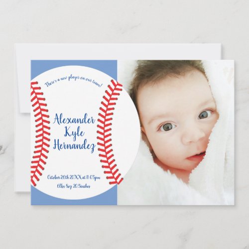Little Slugger Baseball Baby Birth Announcement