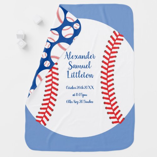 Little Slugger Baseball Baby Blanket Gift