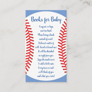 Little Slugger Baseball Baby Shower Books for Baby Enclosure Card