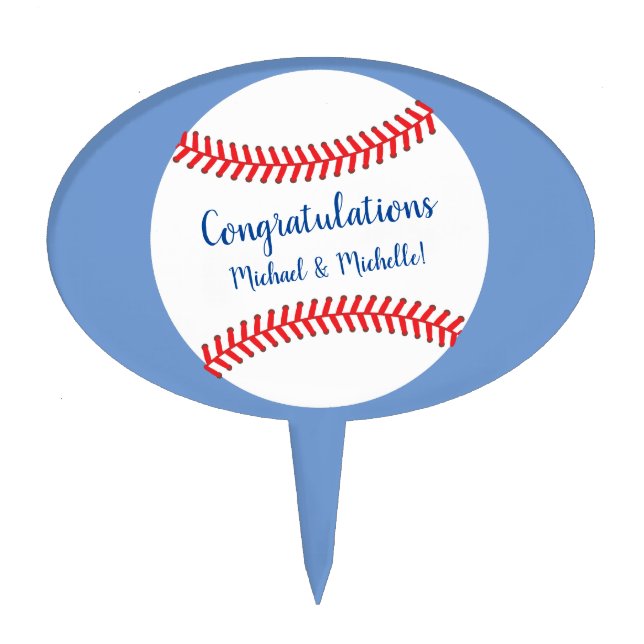 Little Slugger Baseball Baby Shower Cake Topper (Front)