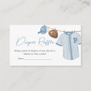 Little Slugger Baseball Baby Shower Diaper Raffle Enclosure Card