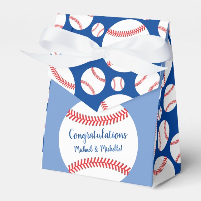 Little Slugger Baseball Baby Shower Favor Box (Front Side)
