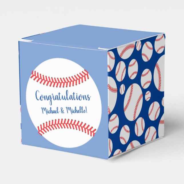 Little Slugger Baseball Baby Shower Favor Box (Front Side)