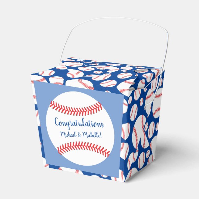 Little Slugger Baseball Baby Shower Favor Box (Front Side)