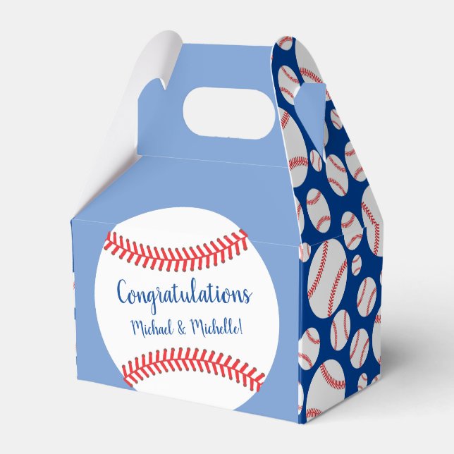 Little Slugger Baseball Baby Shower Favor Boxes (Front Side)
