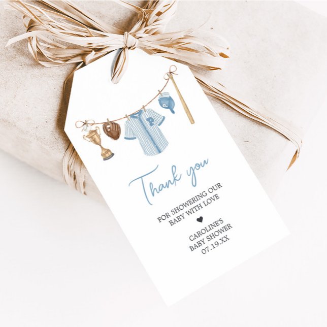 Little Slugger Baseball Baby Shower Favor Tags (Baseball Little Slugger Baby Shower Favor Tags)