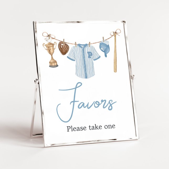 Little Slugger Baseball Baby Shower Favors Poster (Baseball Little Slugger Baby Shower Favors Sign)