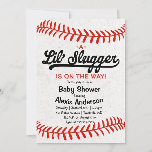 Little Slugger Baseball Baby Shower Invitation