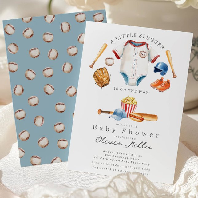 Little Slugger Baseball Baby Shower Invite (Creator Uploaded)
