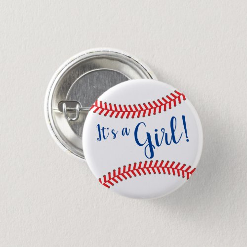 Little Slugger Baseball Baby Shower Its a Girl Button