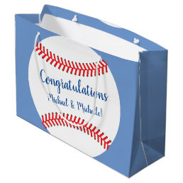Little Slugger Baseball Baby Shower Large Gift Bag