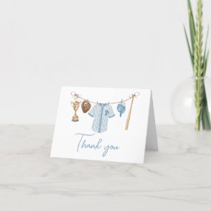 Little Slugger Baseball Baby Shower Letterpress Thank You Card