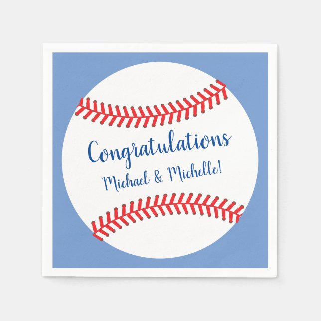 Little Slugger Baseball Baby Shower Napkins (Front)