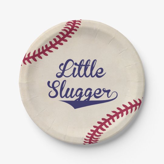 Little Slugger Baseball Baby Shower Paper Plates Zazzle