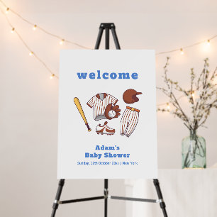 Little Slugger Baseball Baby Shower Welcome Sign