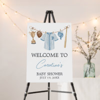 Little Slugger Baseball Baby Shower Welcome Sign