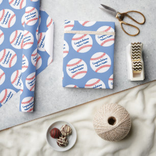 Little Slugger Baseball Baby Shower Wrapping Paper