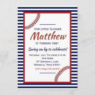 Little Slugger Baseball Birthday Invitation