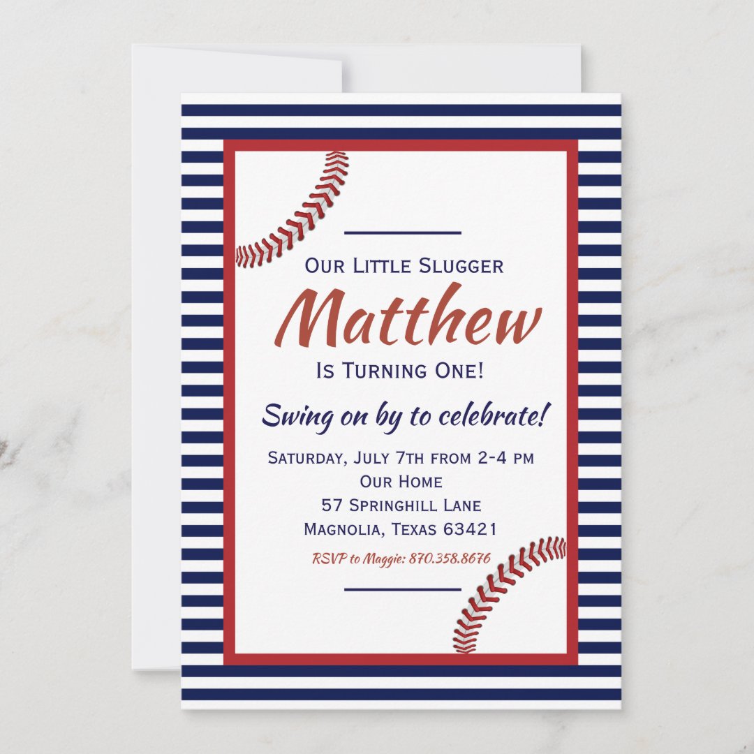 Little Slugger Baseball Birthday Invitation | Zazzle