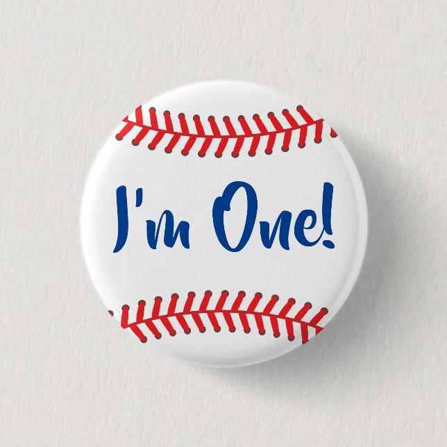 Little Slugger Baseball Birthday Party Button (Front)