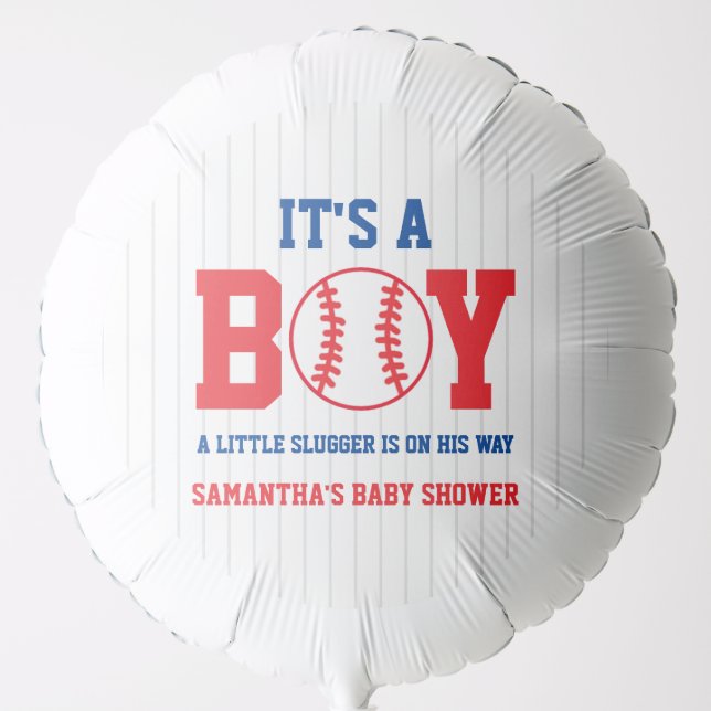 Little Slugger Baseball Boy Baby Shower Balloon (Front)