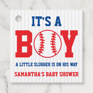 Little Slugger Baseball Boy Baby Shower Favor Tags