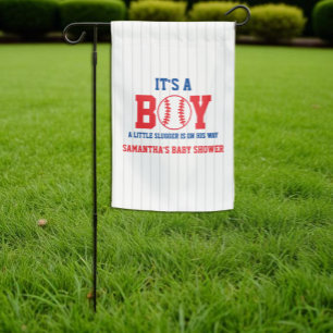 Little Slugger Baseball Boy Baby Shower Garden Flag