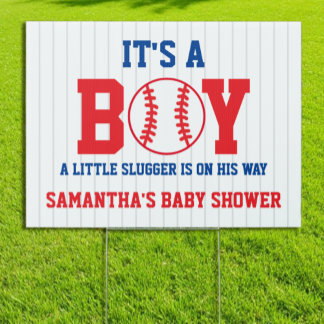 Little Slugger Baseball Boy Baby Shower Sign