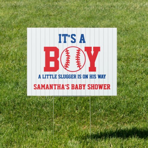 Little Slugger Baseball Boy Baby Shower Sign