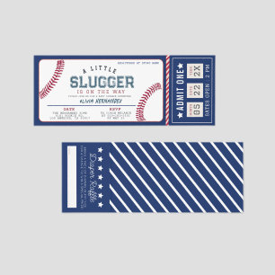 Little Slugger Baseball Boy Baby Shower Ticket