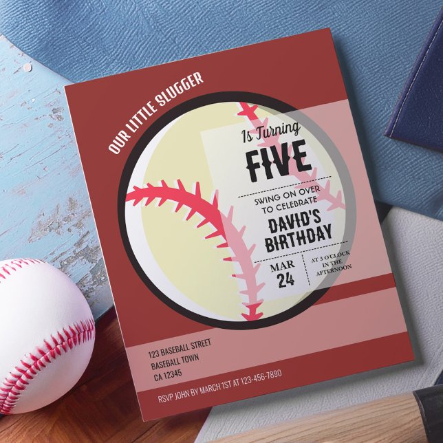 Little Slugger Baseball Budget Birthday Invitation (Creator Uploaded)