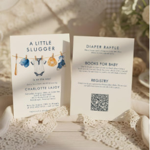 Little Slugger Baseball Clothesline All in One Invitation
