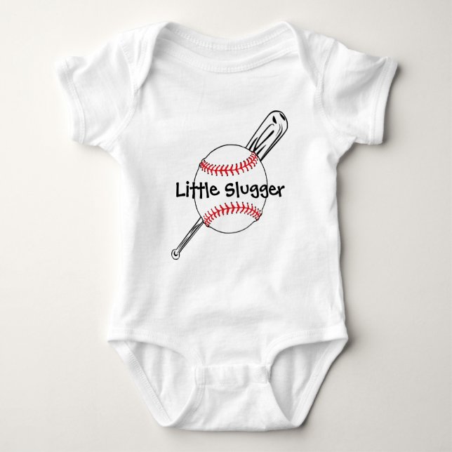 Little Slugger Baseball Customizable Baby Clothing Baby Bodysuit (Front)