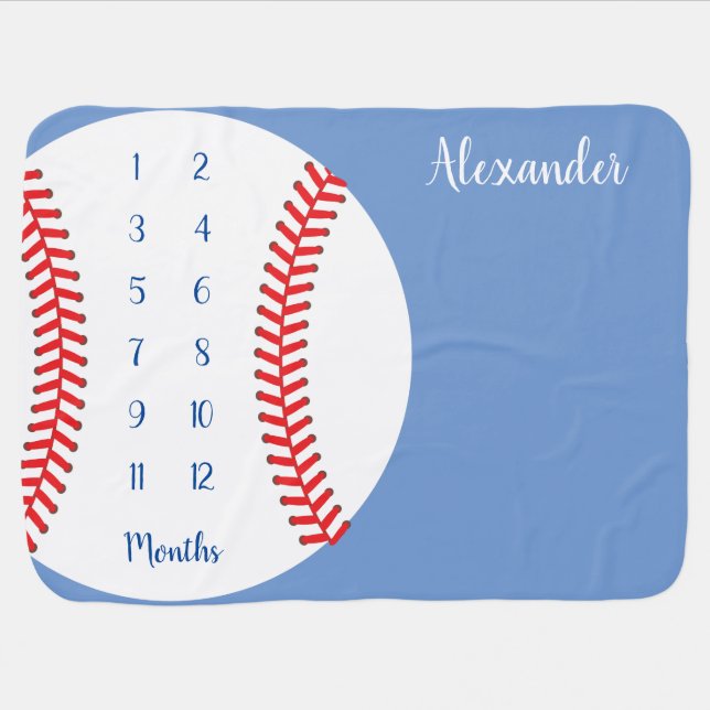 Little Slugger Baseball Milestone Blanket (Horizontal)