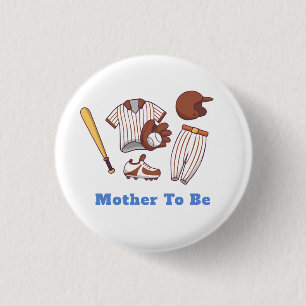 Little Slugger Baseball Mother To be Baby Shower  Button