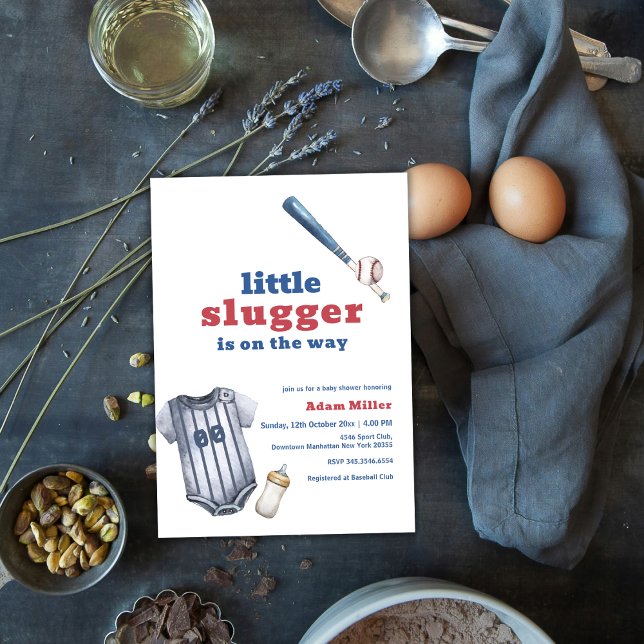 Little Slugger Baseball Shirt Bottle Baby Shower Invitation (Little Slugger Baseball Shirt Bottle Baby Shower Invitation)