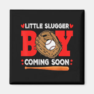 Little Slugger Boy Coming Soon Baby Announcement B Magnet