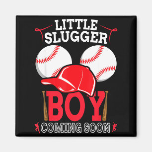 Little Slugger Boy Coming Soon Baby Announcement B Magnet