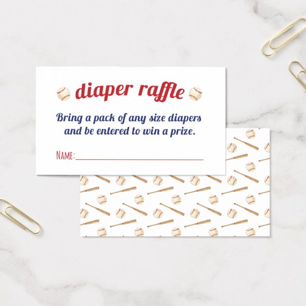 Little Slugger Diaper Raffle Invitations