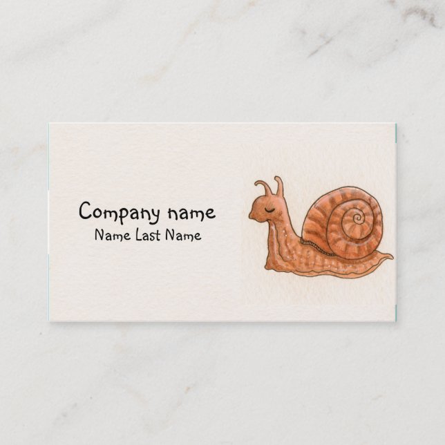 Little snail Personal Business Card Template. (Front)