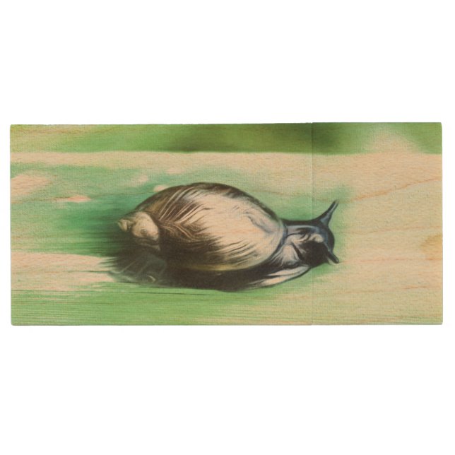 Little Snail Wood Flash Drive (Front)