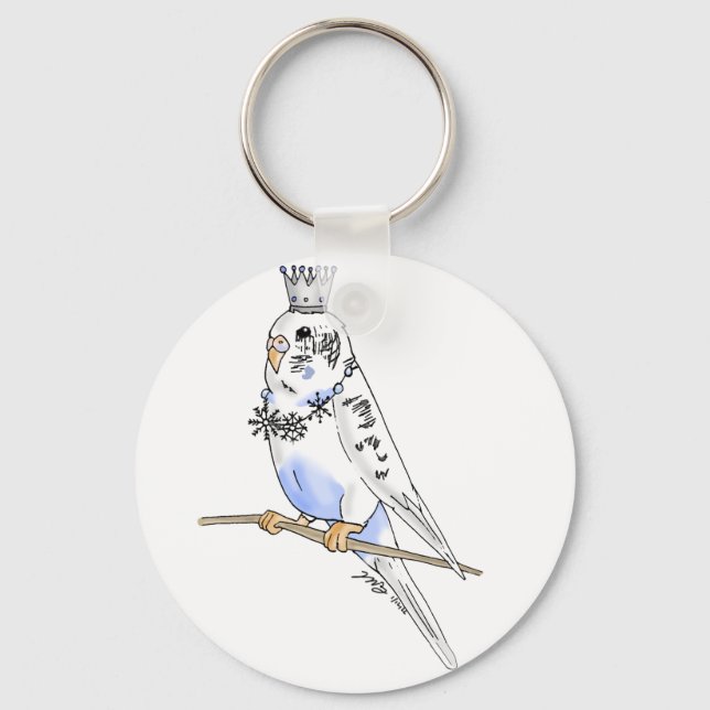 Little Snow Queen Budgie Keychain (Front)