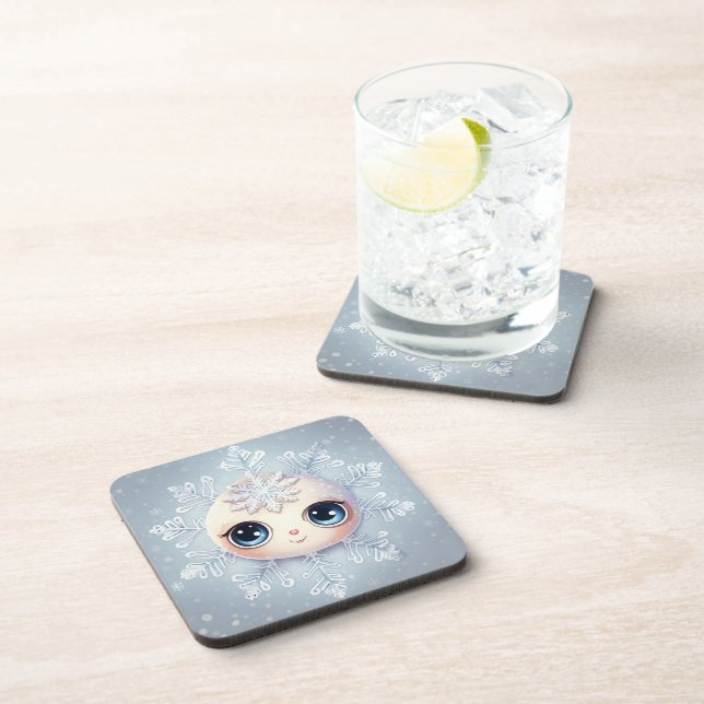 Little Snowflake 1 Beverage Coaster (Right Side)
