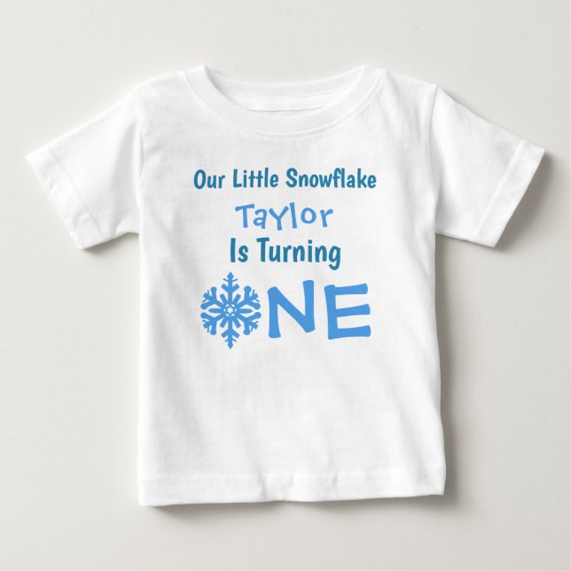 Little Snowflake 1st Birthday Baby T-Shirt (Front)