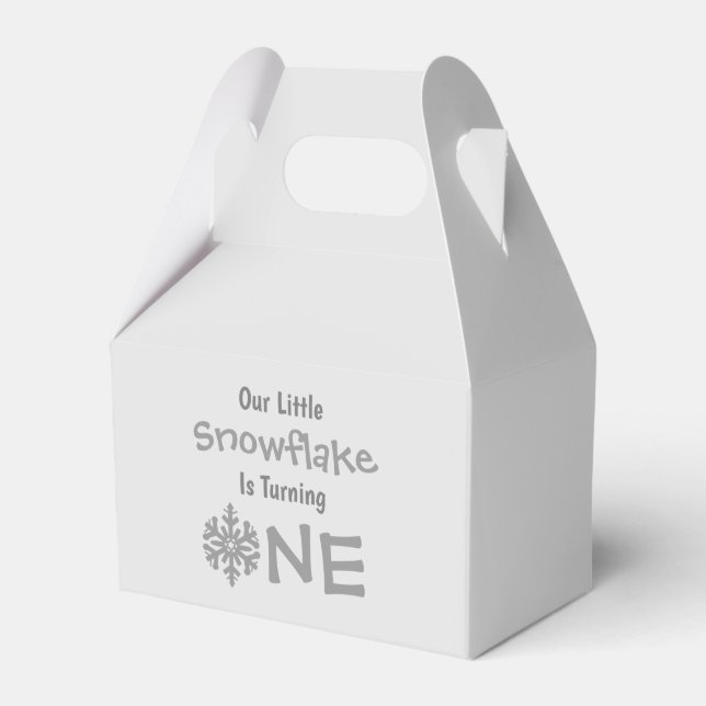 Little Snowflake 1st Birthday Favor Boxes (Front Side)