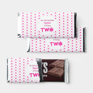 Little Snowflake 2nd Birthday Hershey Bar Favors