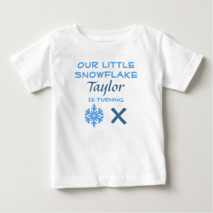 Little Snowflake Any Age Birthday Baby T-Shirt