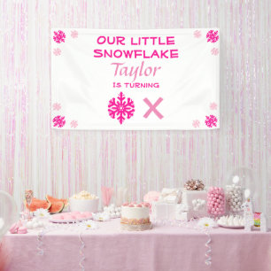 Little Snowflake Any Age Birthday Banner