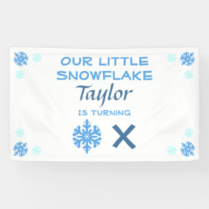 Little Snowflake Any Age Birthday  Banner